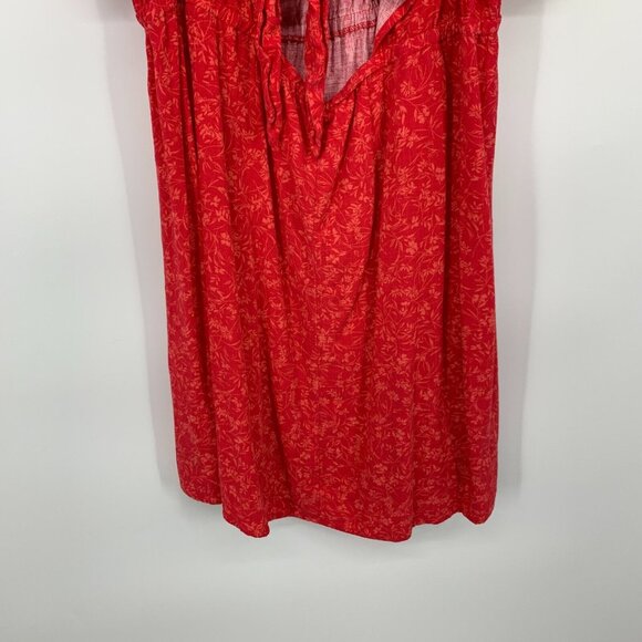 Terra & Sky Dress Tie Back Short Puff Sleeve Linen Blend - Picture 11 of 11